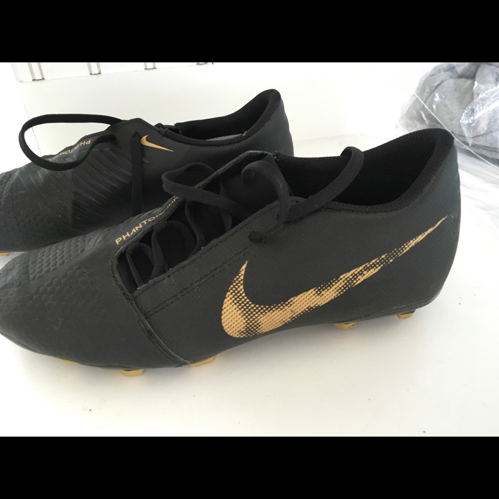 Nike Phantom Black and Gold Cleats